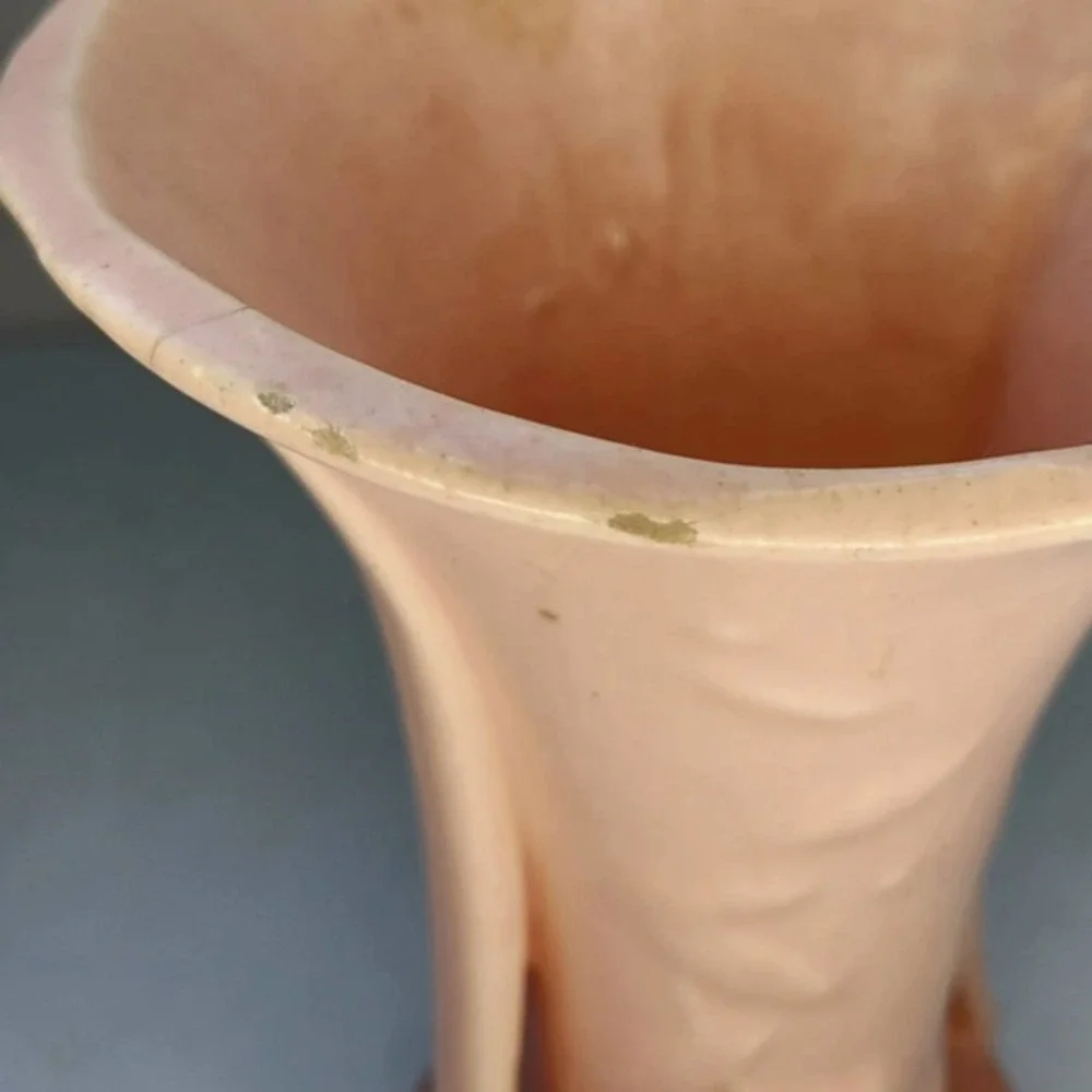 Vintage Nelson McCoy Pink‎ Art Nouveau Handled Vase Cottage, American Pottery